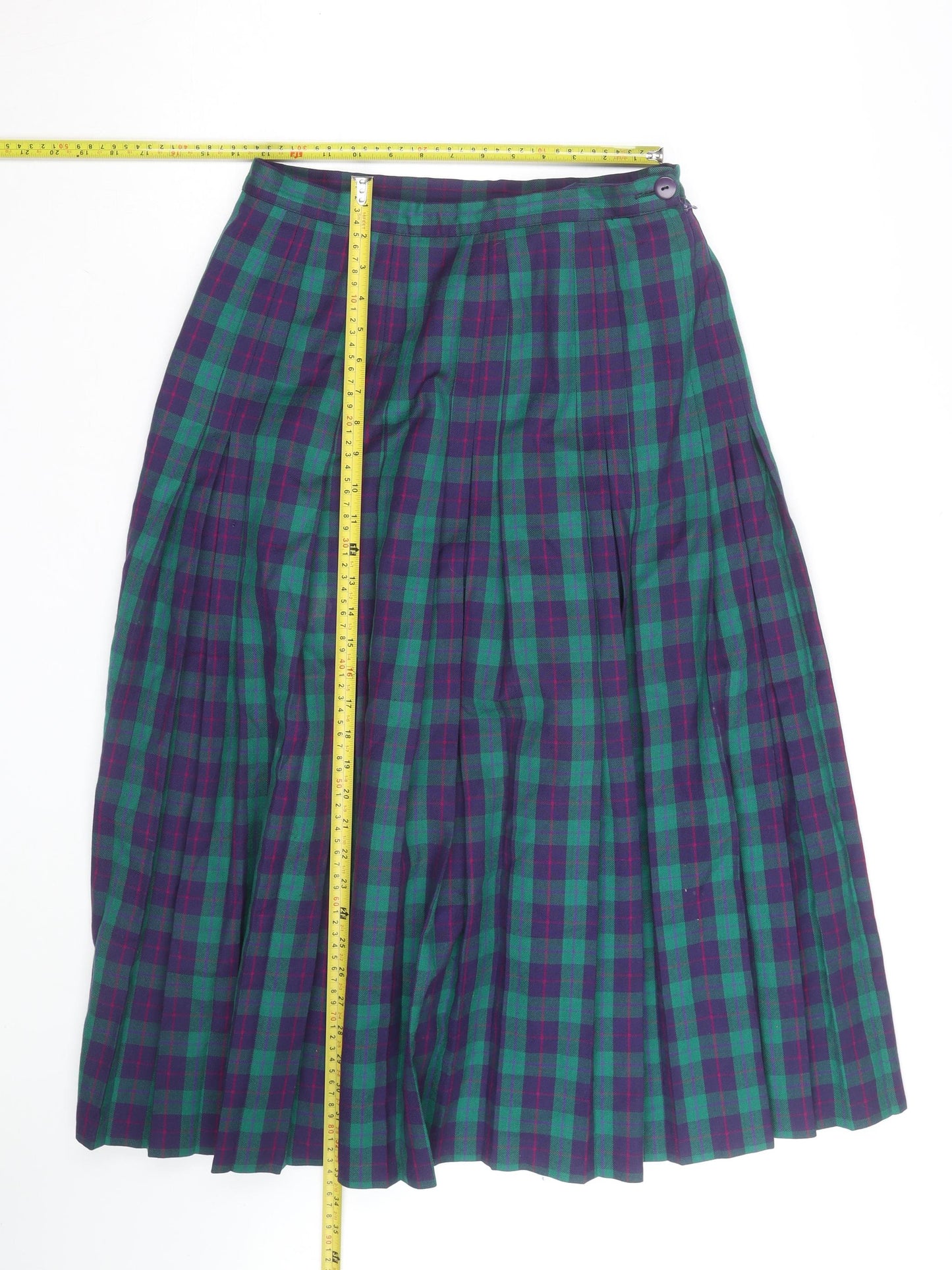Alexon Women's Multicoloured Pleated Wool Midi Skirt Size 14