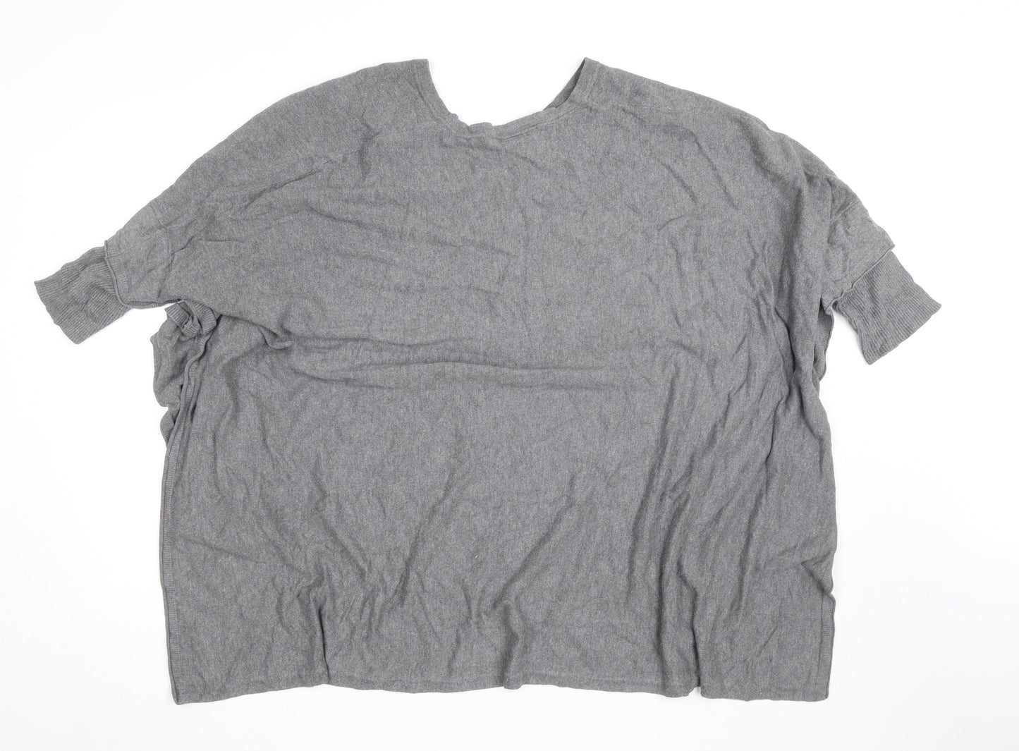 Masai Women’s Grey Wool Blend V-Neck Relaxed Fit Jumper XL