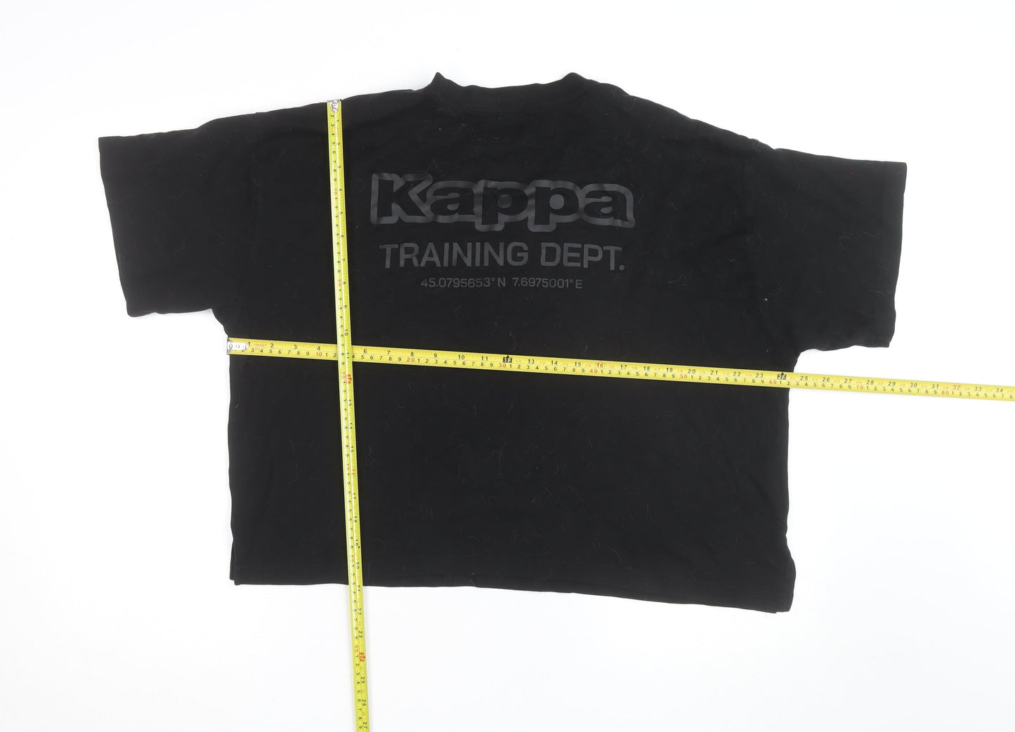 Kappa Women Black Relaxed Fit Training Dept T-Shirt Size L