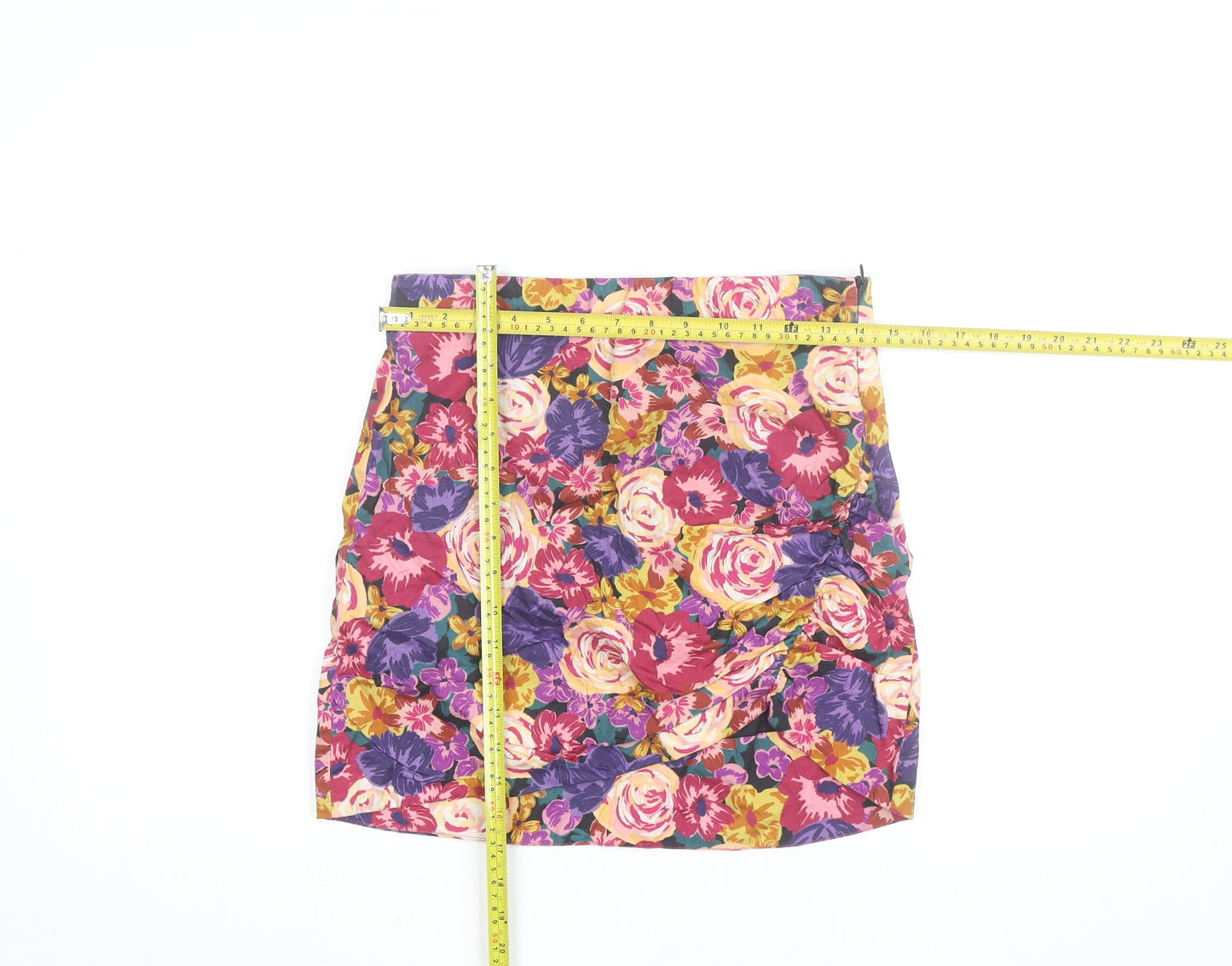 Zara Women's Multicoloured Floral Short Pencil Skirt M