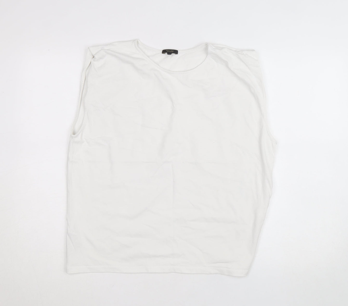 Massimo Dutti Women’s White Cotton Sleeveless Tank Top Size 12