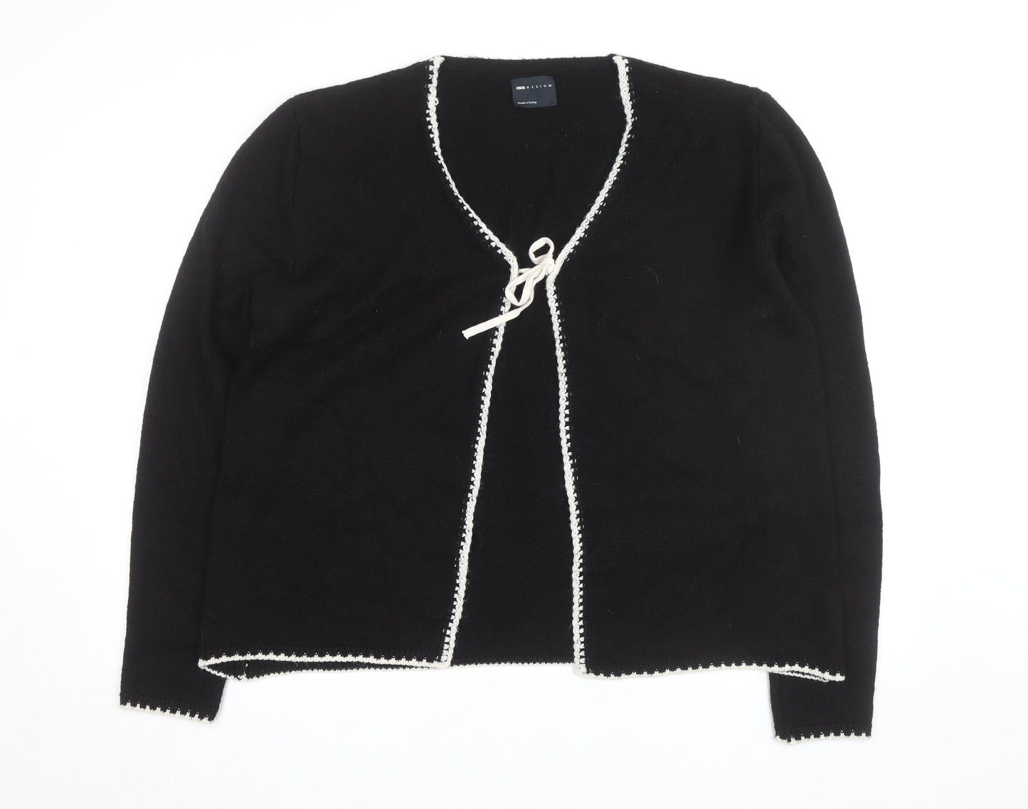 ASOS DESIGN Women's Black V-Neck Knit Cardigan Size 18