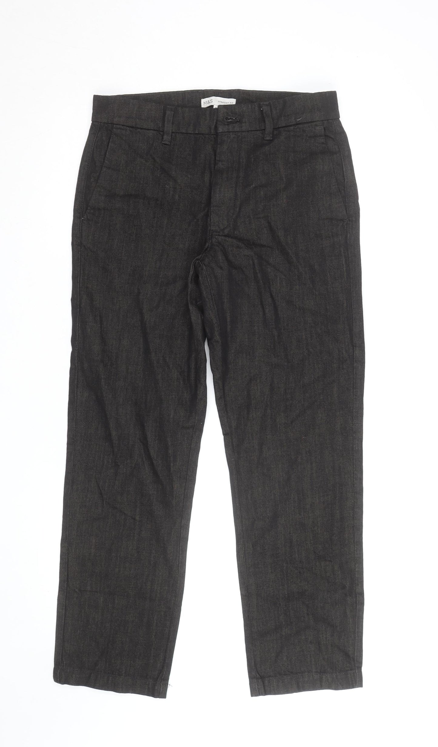 Marks and Spencer Men's Black Straight Fit Jeans W30 L29