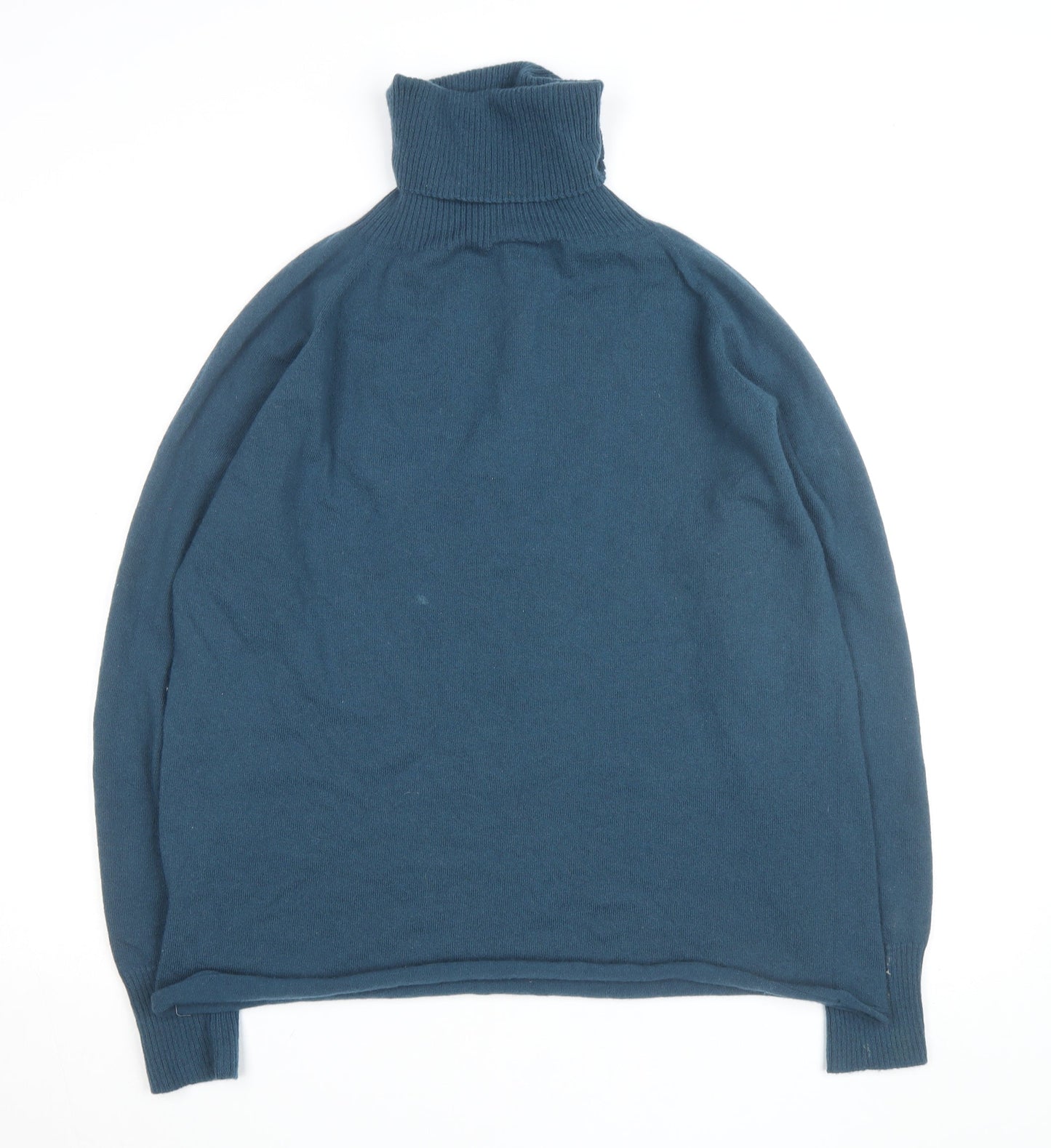 Celtic & Co. Womens Blue Roll Neck Lambswool Jumper Size M