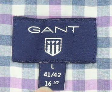 Gant Men’s Multicoloured Check Cotton Short Sleeve Button-Down Shirt L
