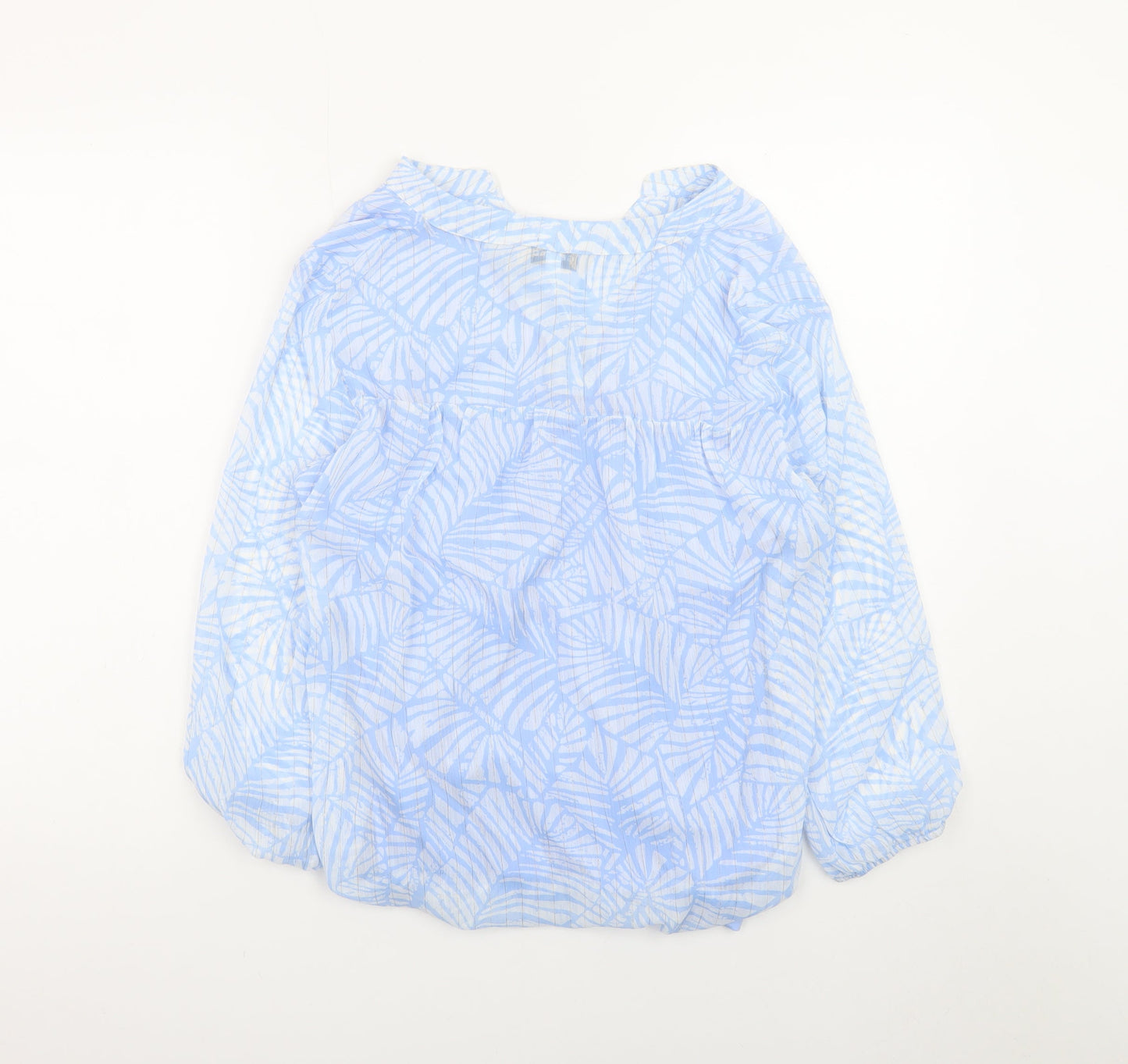 Gerard Womens Blue Floral Tunic Blouse Size 10 Long Sleeve