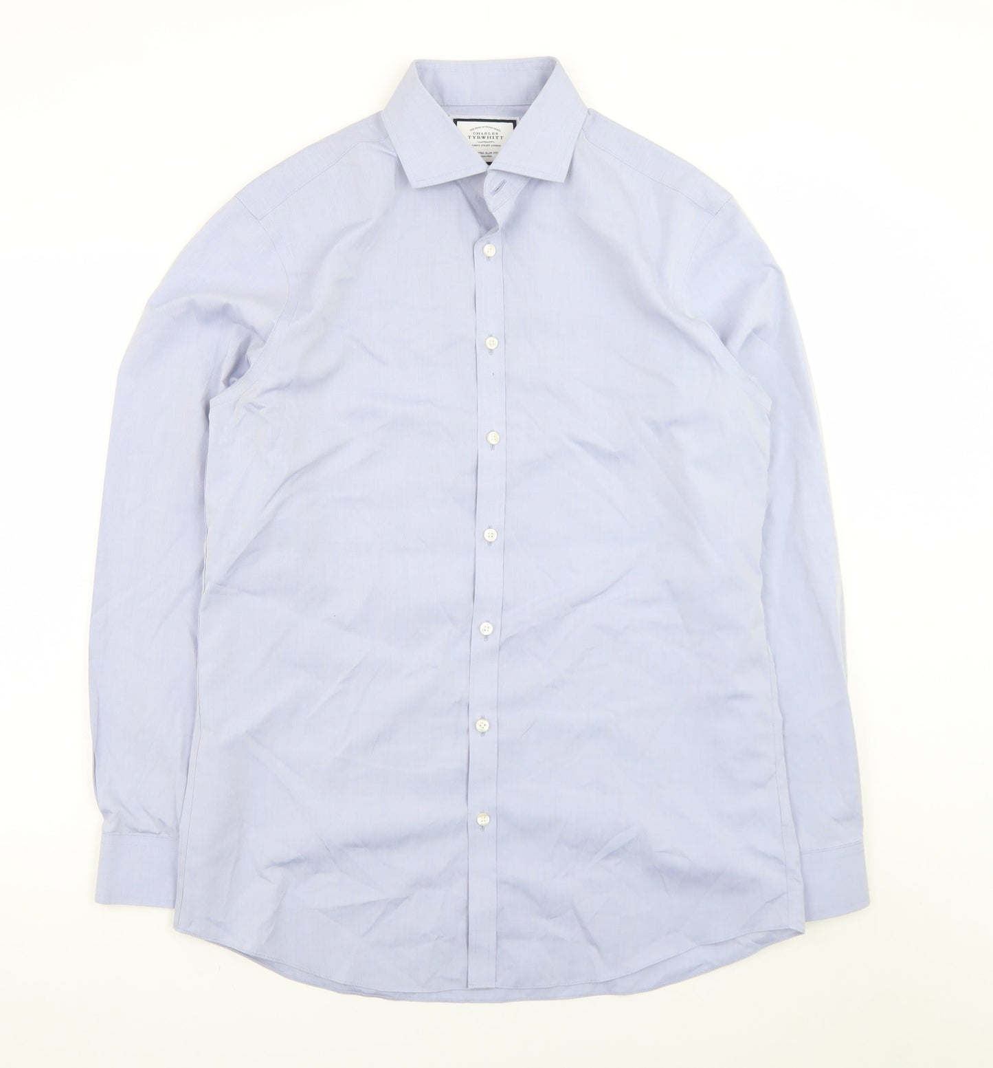 Charles Tyrwhitt Men's Blue Extra Slim Fit Non-Iron Dress Shirt 16.5in
