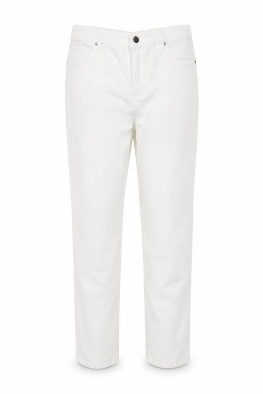 Front view of Gallery Women White, size 14, Straight Stretch Jeans