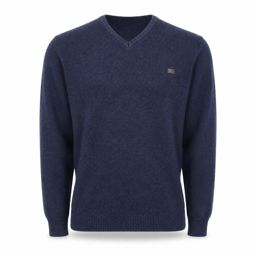 Paraffin Men's Blue V-Neck Knit Pullover Jumper Size M