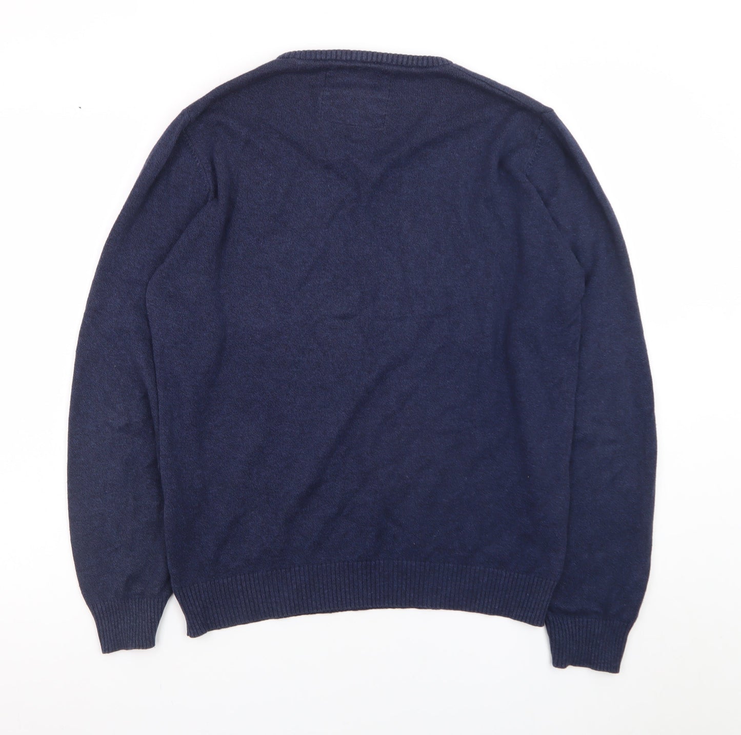 Paraffin Men's Blue V-Neck Knit Pullover Jumper Size M