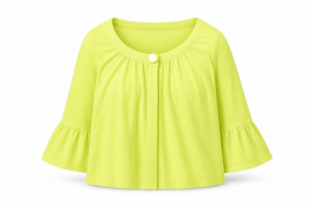 Wallis Women Yellow 3/4 Sleeve Scoop Neck Cardigan Size 14