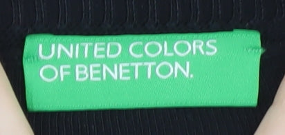 United Colors of Benetton Women’s Black Cotton Boat Neck Jumper L