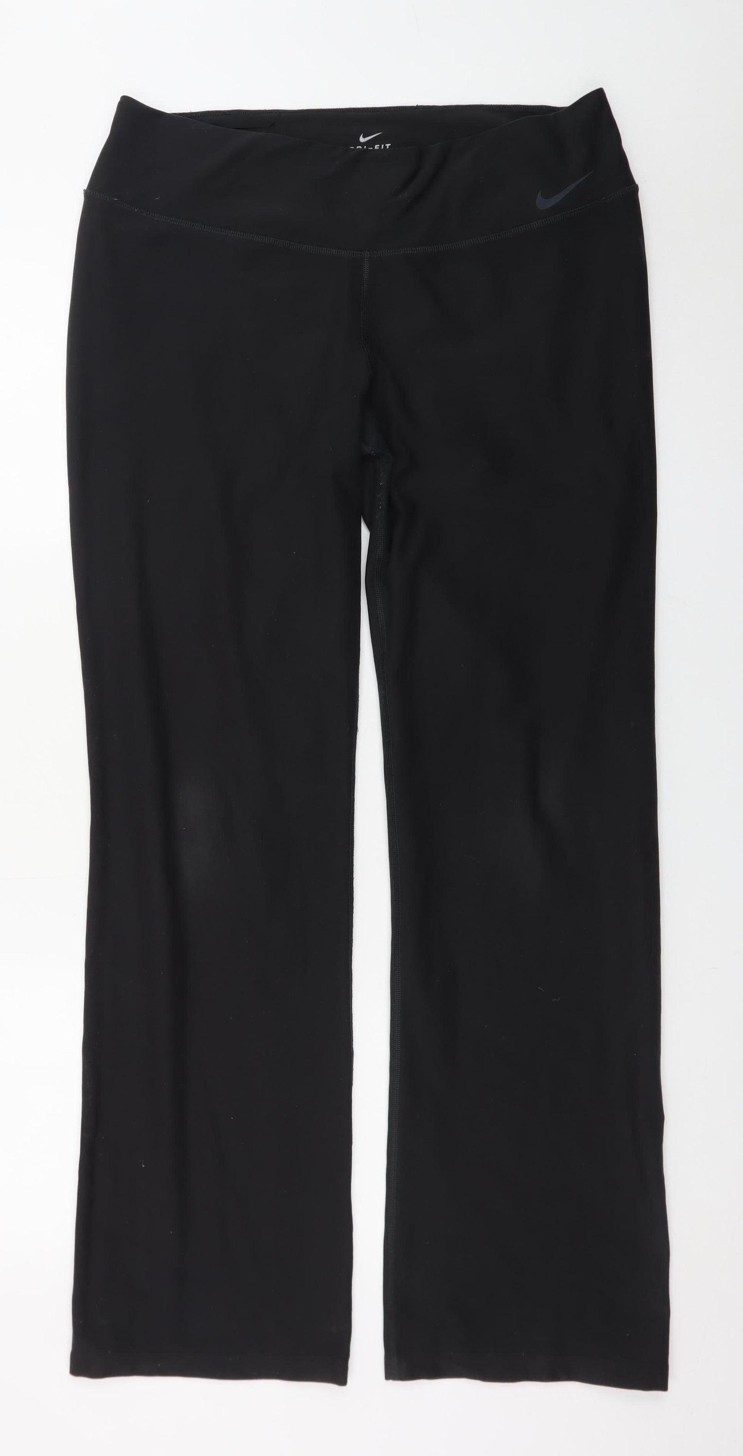 Nike Women's Black Dri-FIT XL Straight Leg Sports Trousers