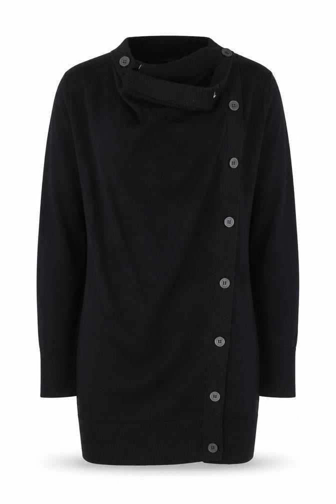 COS Women Black Wool Long Sleeve Button Cardigan XS