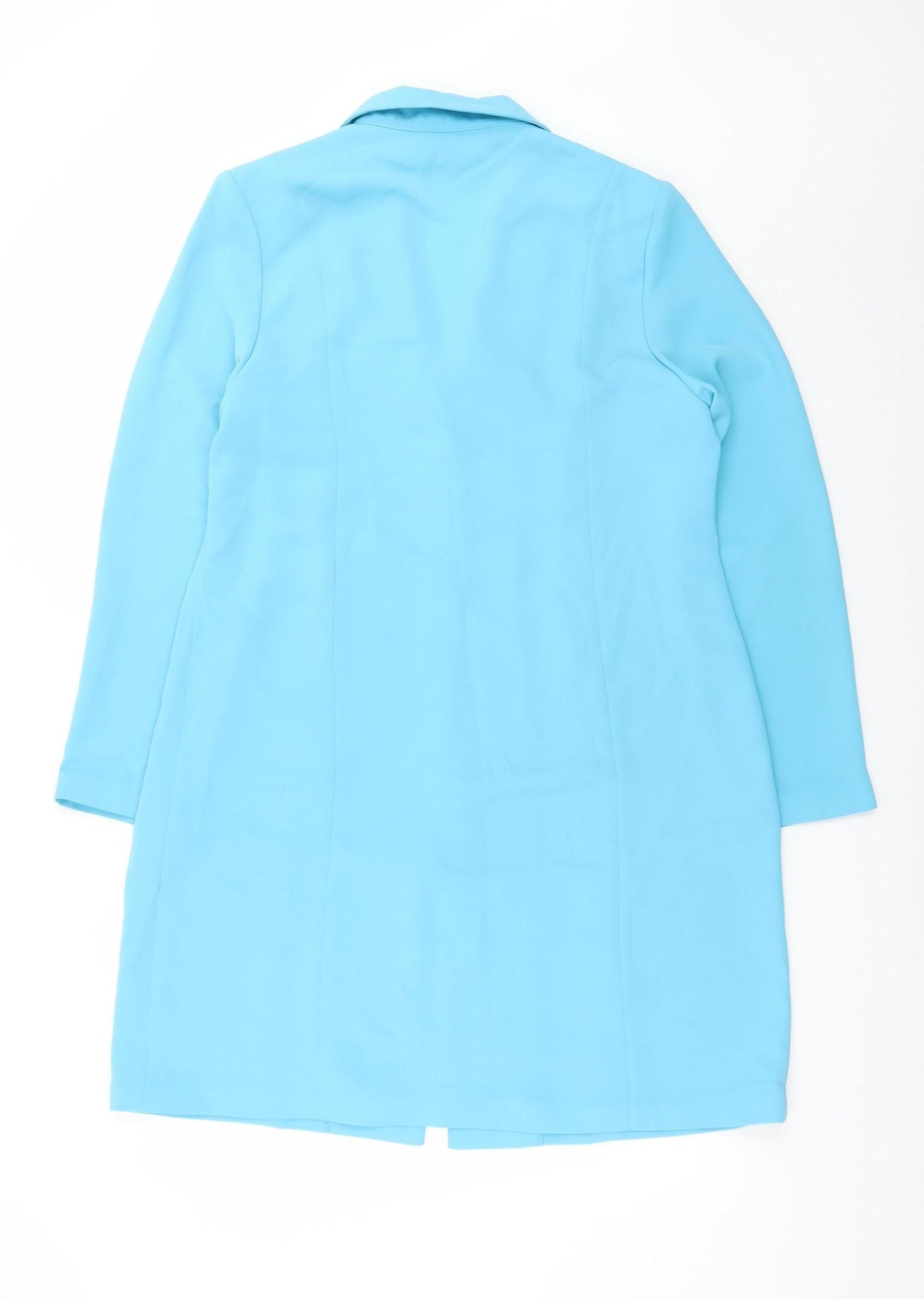 Sasha Women Blue Long Single-Breasted Blazer Coat Size 14