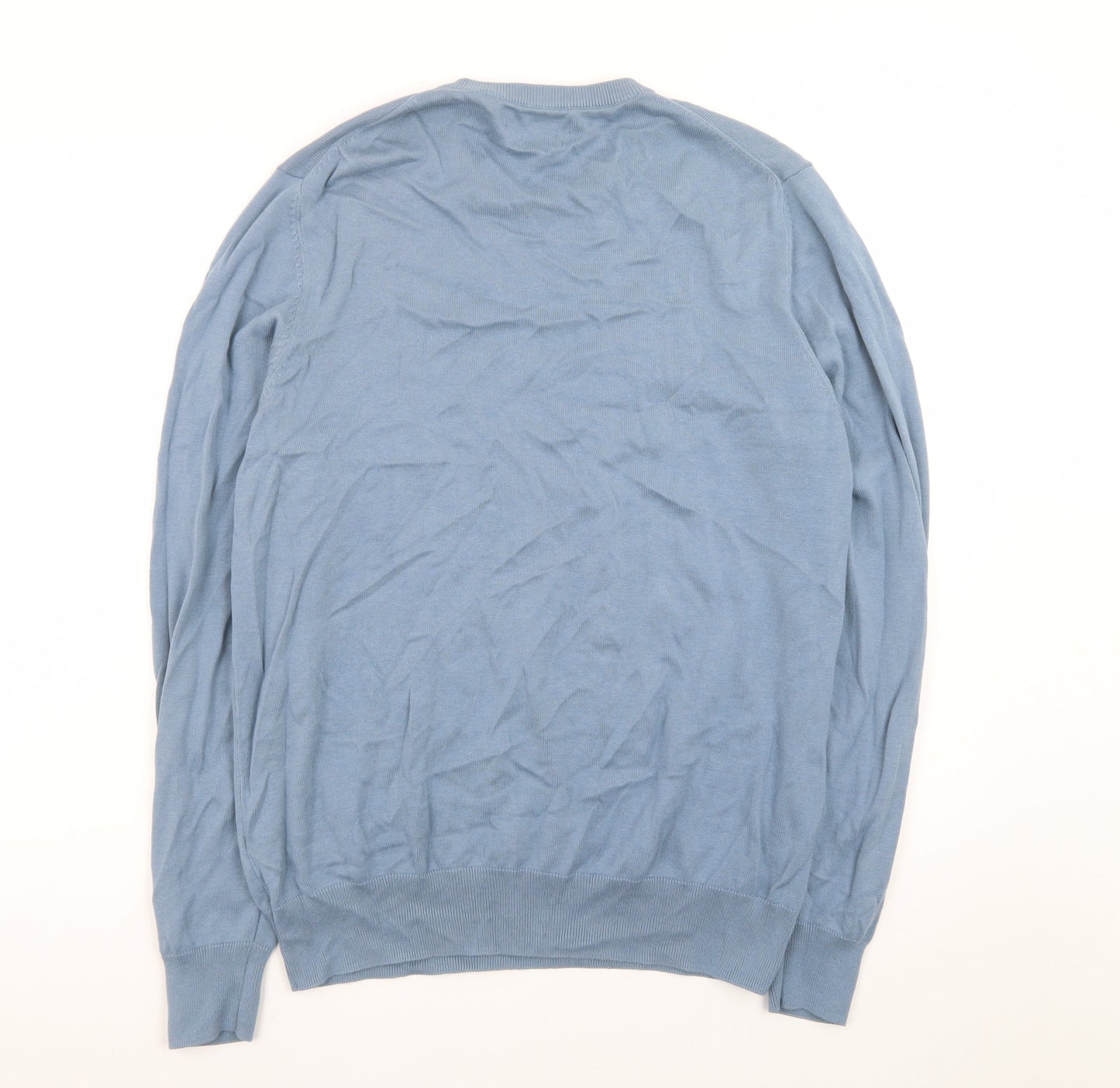 Marks and Spencer Men’s Blue Cotton Crew Neck Jumper XL