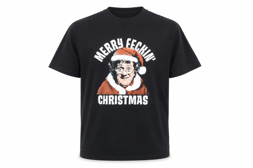 Fruit of the Loom Men's Black XL Christmas Funny Graphic T-Shirt