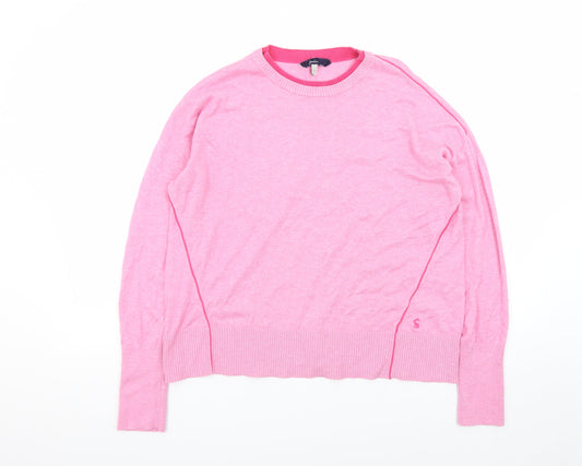 Joules Womens Pink Crew Neck Cotton Jumper UK 10