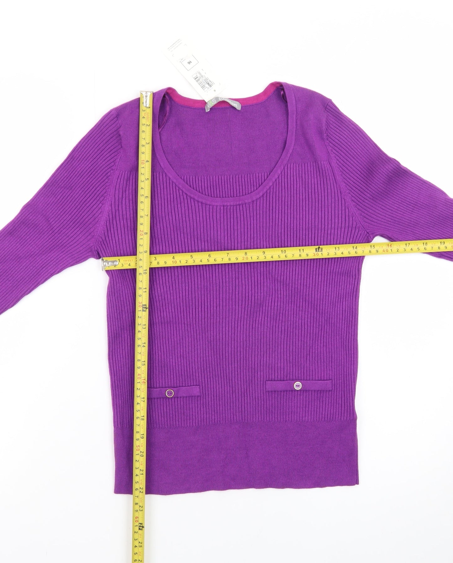 Marks and Spencer Women’s Purple Scoop Neck Jumper Size 16 Knit Pullover