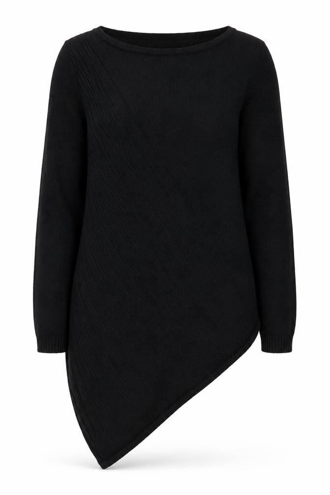 Marks & Spencer Women Black Size 16 Asymmetric Knit Dress