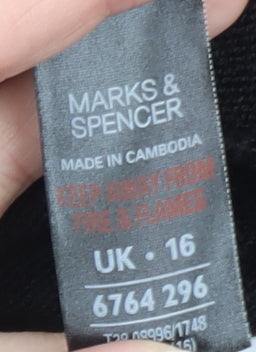 Marks and Spencer Women Black Size 16 Asymmetric Knit Dress
