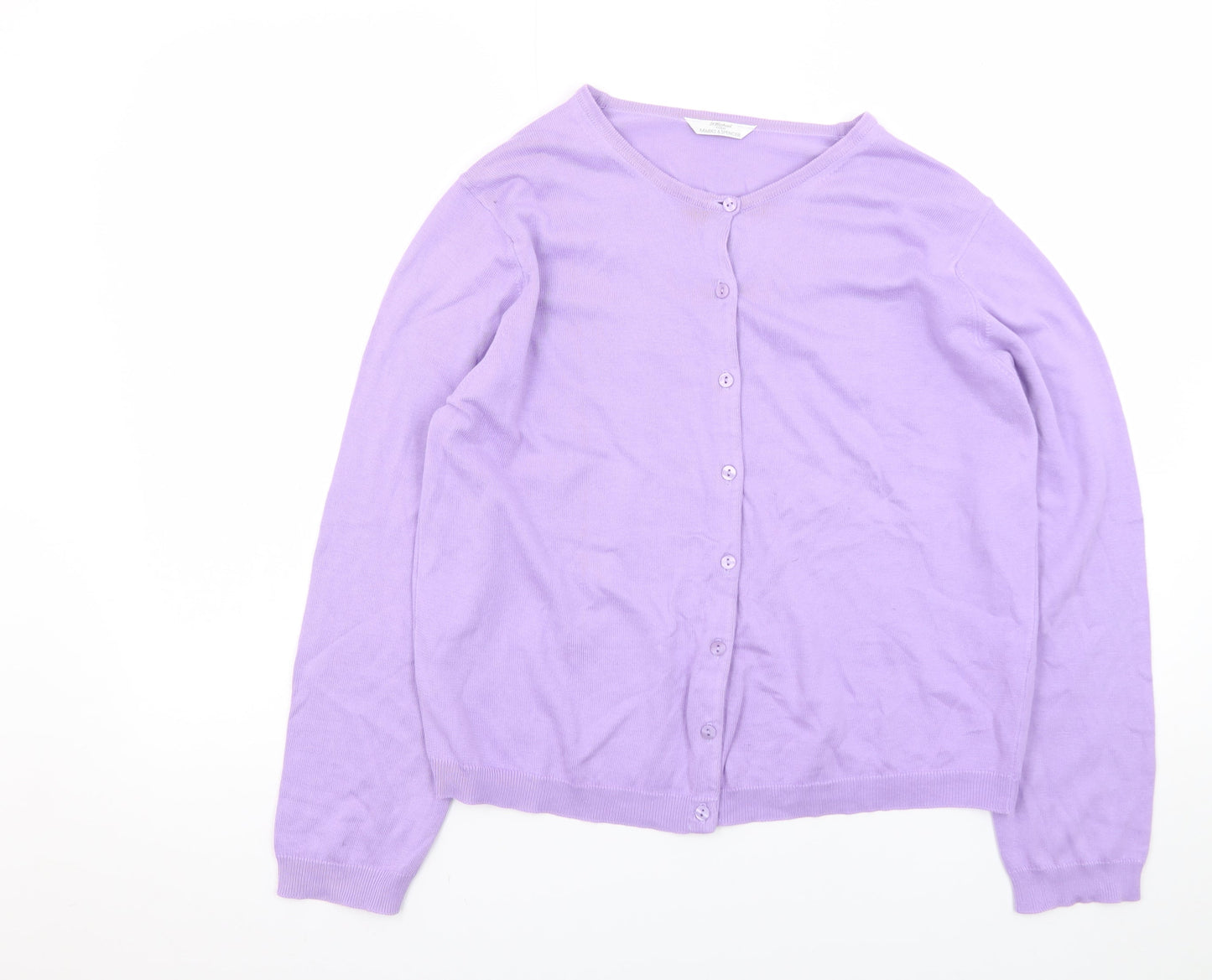Marks and Spencer Women Purple Cotton Cardigan Size 16