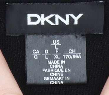 DKNY Men's Black & White Full Zip Hoodie XL Logo Graphic 89 Design