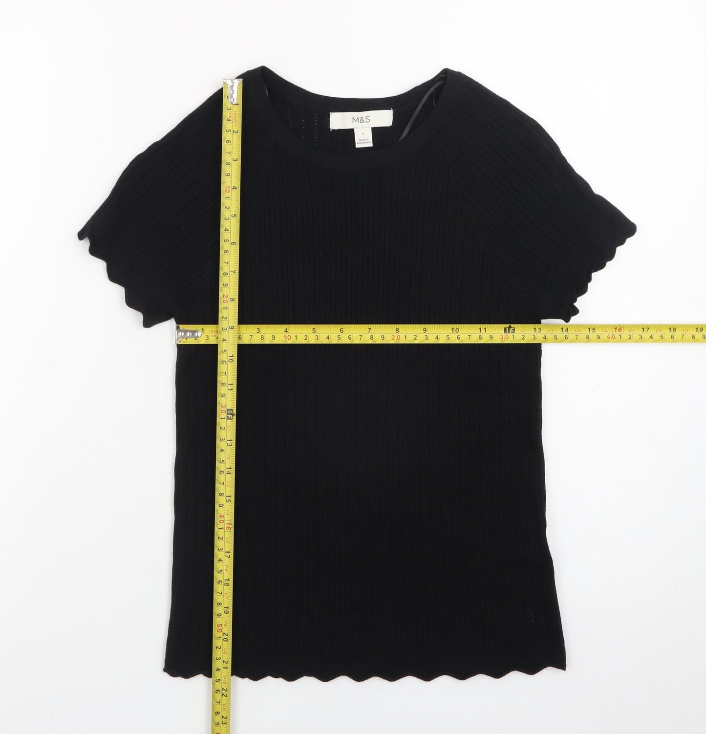 Marks and Spencer Women's Black Short Sleeve Knit T-Shirt Size S
