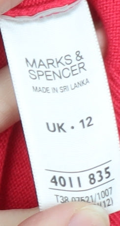 Marks and Spencer Women Pink Roll Neck Acrylic Jumper Size 12