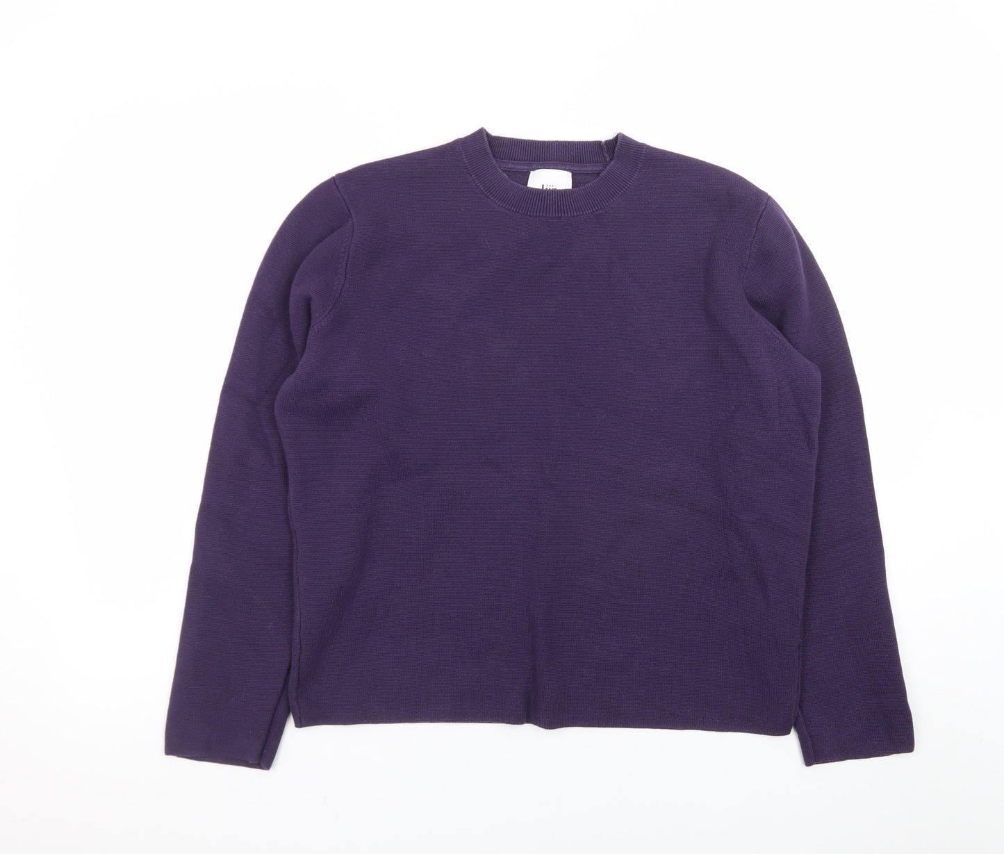 Kin Men's Purple Cotton Crew Neck Jumper Size M