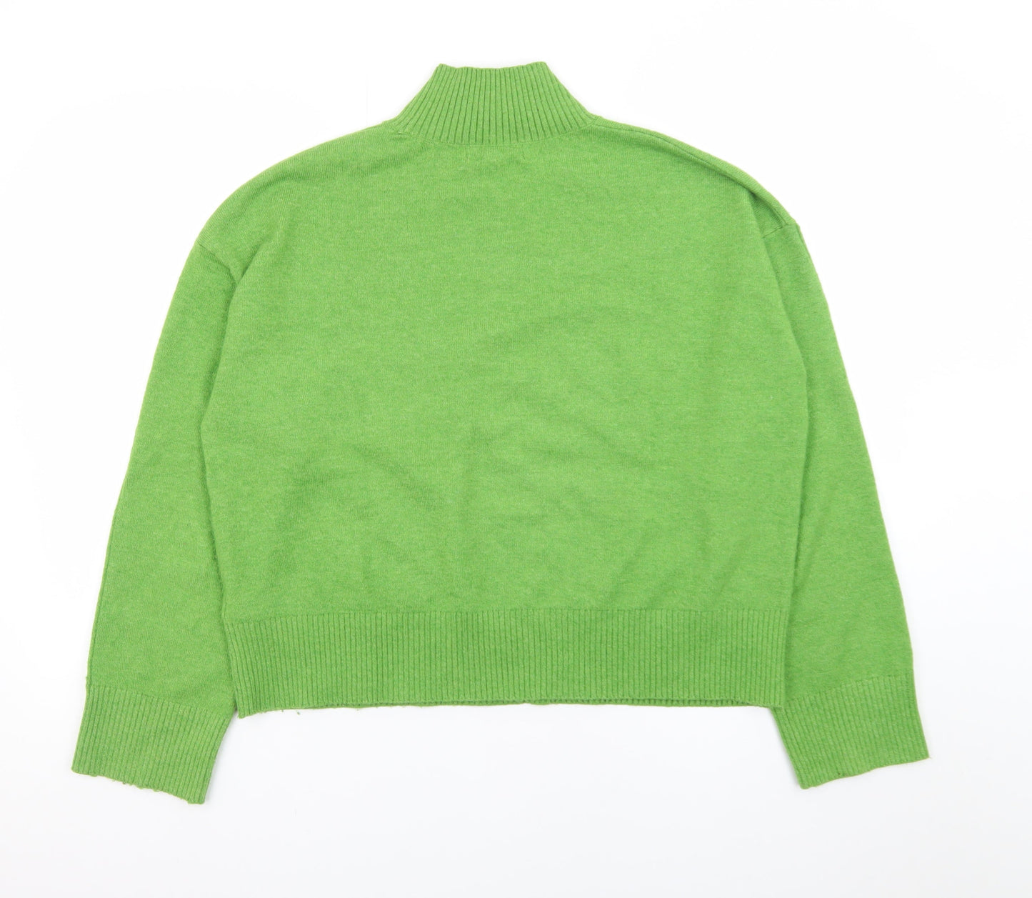 Marks and Spencer Women Green Mock Neck Pullover Jumper Size M