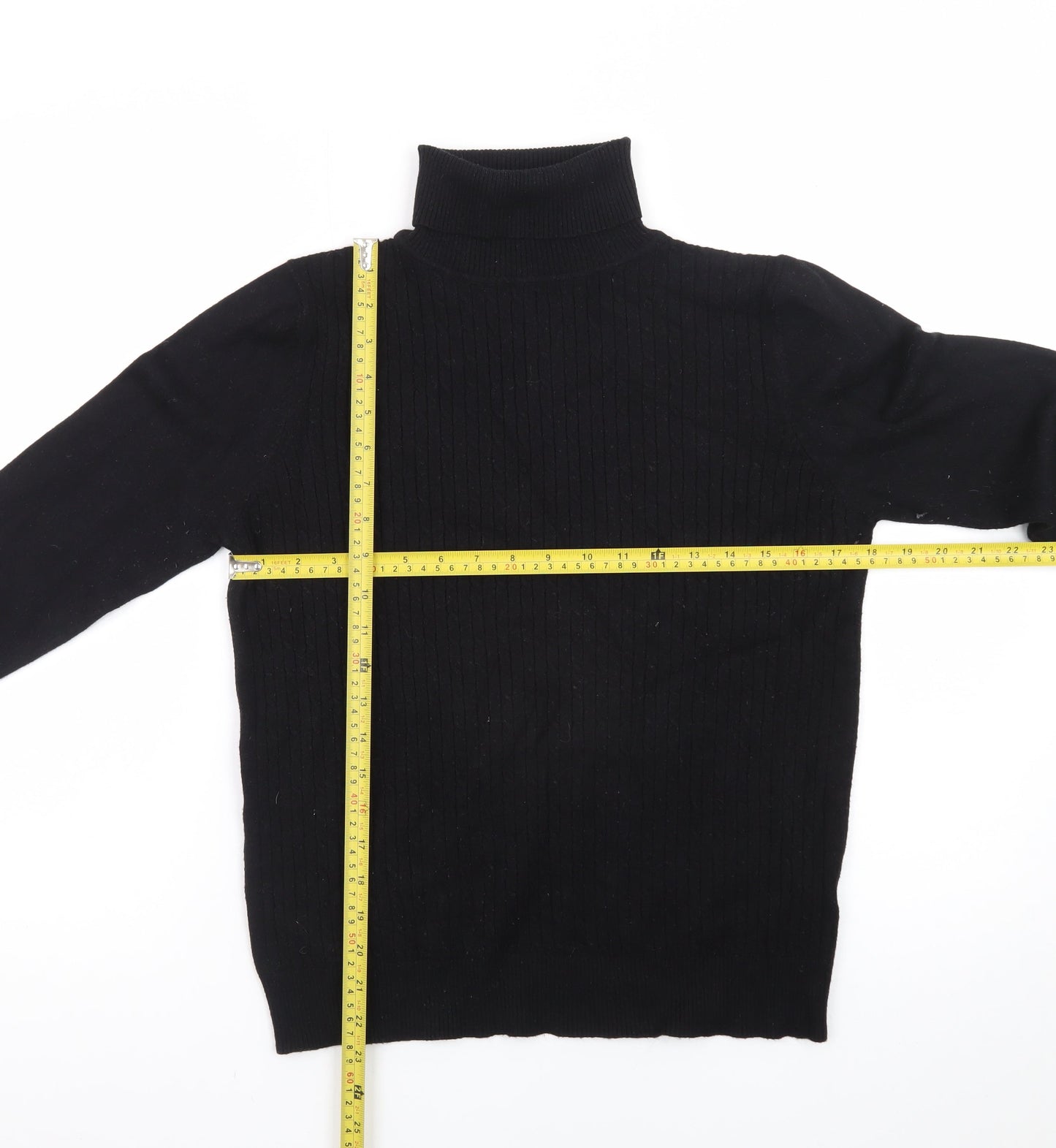 Quiz Womens Black Roll Neck Long Sleeve Pullover Jumper Size L