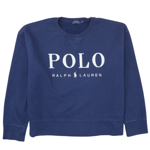 Polo Ralph Lauren Women's Blue Cotton Logo Sweatshirt Size L
