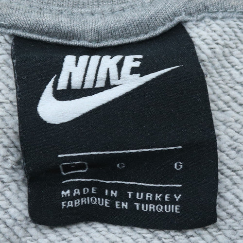 Nike Womens Grey Crew Neck Pullover Sweatshirt Size L Logo Print