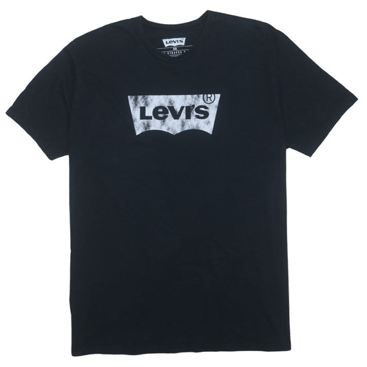Levi's Men's Black 2XL Logo Graphic Crew Neck Cotton T-Shirt