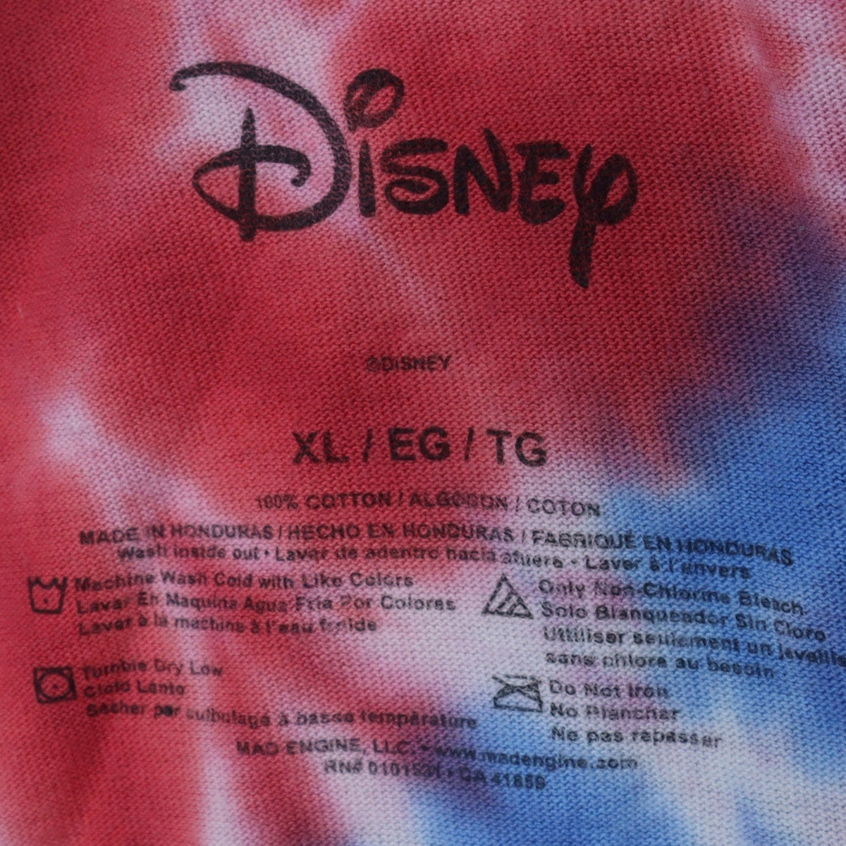 Disney Womens Multicoloured XL Tie-Dye Mickey Mouse T-Shirt