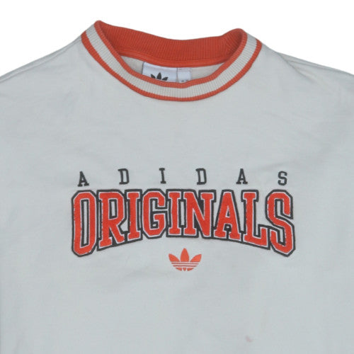 Adidas Originals Men's White L Crew Neck Pullover Sweatshirt