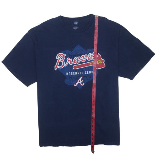 Majestic Men's Navy Atlanta Braves 2XL Crew Neck Graphic T-Shirt