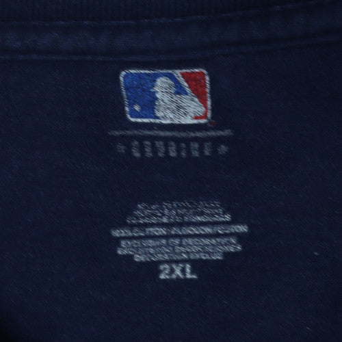 Majestic Men's Navy Atlanta Braves 2XL Crew Neck Graphic T-Shirt