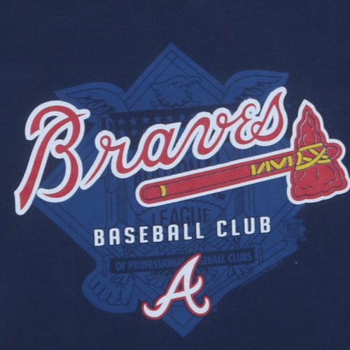 Majestic Men's Navy Atlanta Braves 2XL Crew Neck Graphic T-Shirt