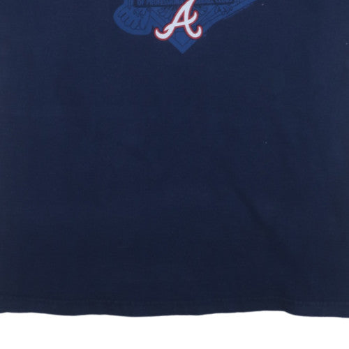 Majestic Men's Navy Atlanta Braves 2XL Crew Neck Graphic T-Shirt