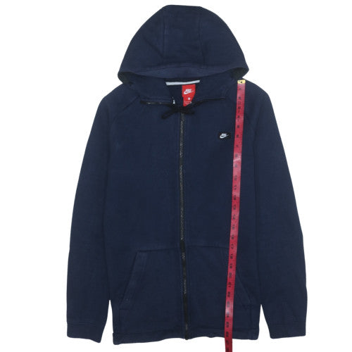 Nike Men's Blue Full Zip Hoodie L Cotton Fleece Sportswear