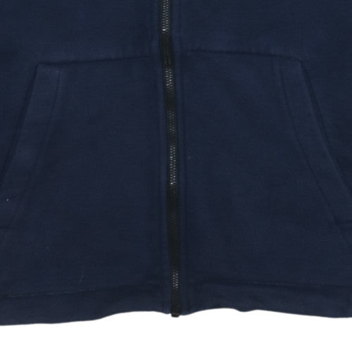 Nike Men's Blue Full Zip Hoodie L Cotton Fleece Sportswear