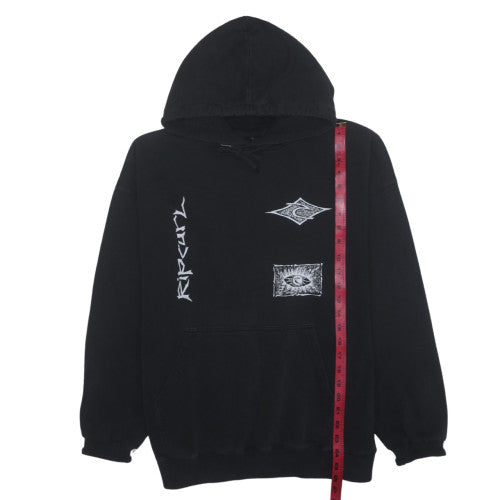 Rip Curl Men's Black Pullover Hoodie M Graphic Fleece Surf Style