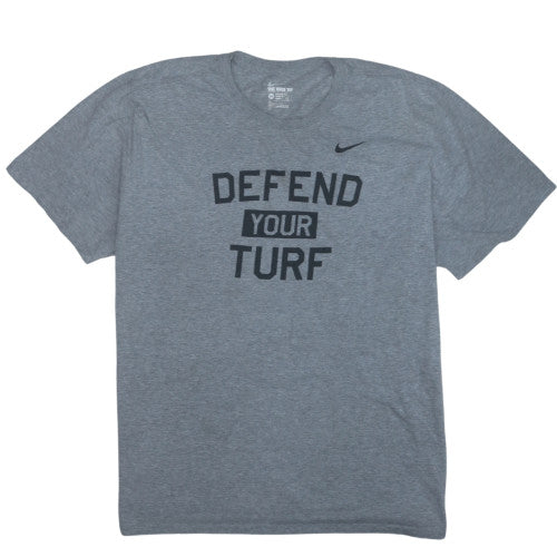 Nike Men's Grey Athletic Fit 'Defend Your Turf' T-Shirt XXL