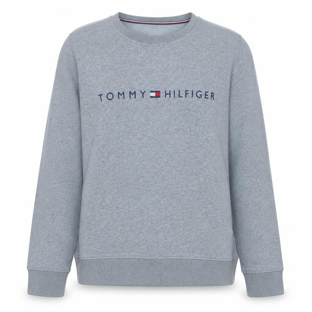 Tommy Hilfiger Women Grey Logo Crew Neck Sweatshirt L