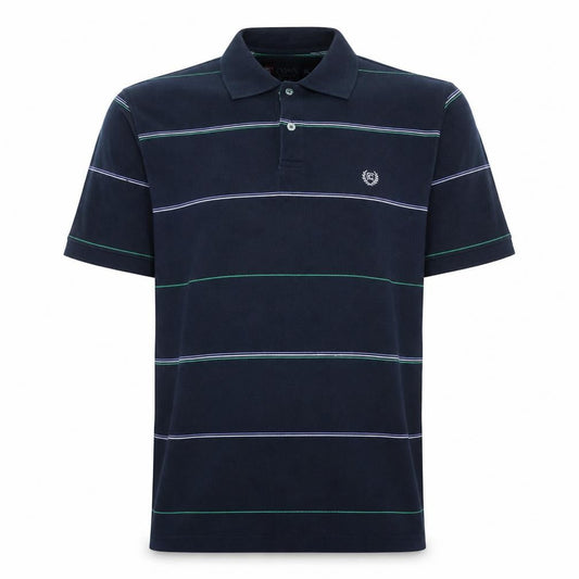 Chaps Men's Black Striped Polo Shirt XL Cotton Classic Fit