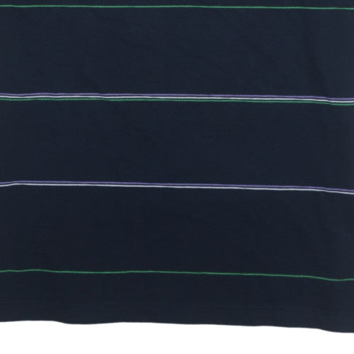 Chaps Men's Black Striped Polo Shirt XL Cotton Classic Fit