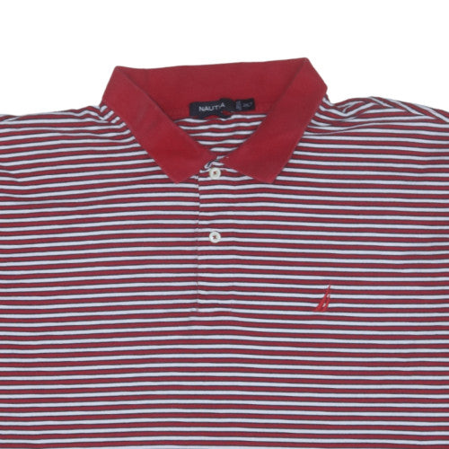 Nautica Men's Red Striped Cotton Polo Shirt 2XLT Big & Tall