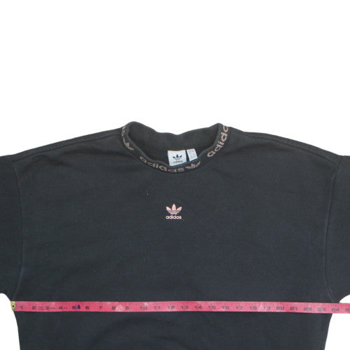 Adidas Women Black Size 16 Pullover Sweatshirt Cotton Blend